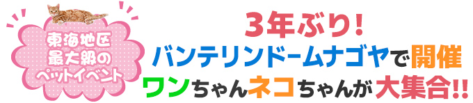 3年ぶり！バンテリンドーム ナゴヤで開催 ワンちゃんネコちゃんが大集合！